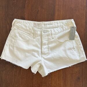 NEW Anthropologie Pilcro The Diva White Denim Cutoff Shorts Cotton 27W Petite